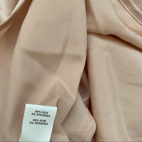 Ramy Brook || Harriet Convertible Silk Charmeuse Top Blush L Halter One Shoulder - Picture 5 of 9